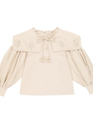 Bomuld bluse for piger The New Society beige