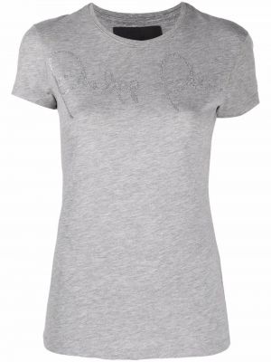 T-shirt con scollo tondo Philipp Plein grigio