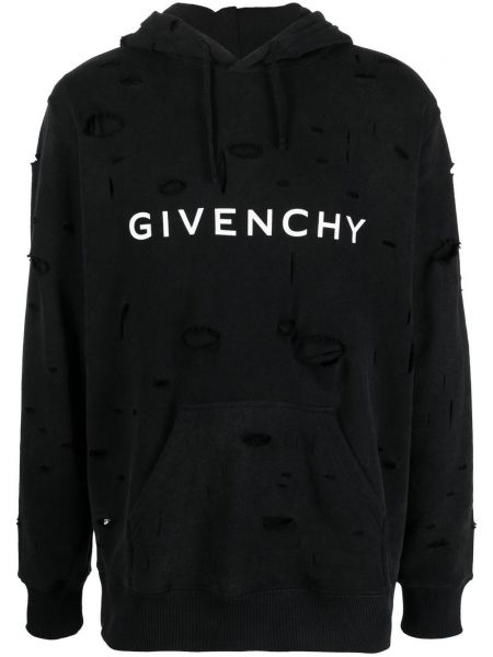 Džemperis su gobtuvu su nubrozdinimais Givenchy