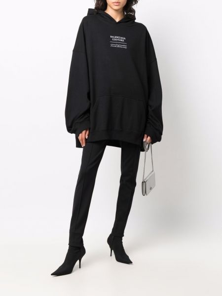 Sudadera con capucha con estampado Balenciaga negro
