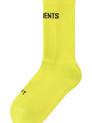 Хлопковые носки Vetements желтые