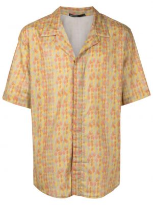Риза с принт Handred жълто