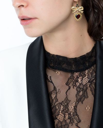 Granátové náušnice se srdcovým vzorem Dolce & Gabbana