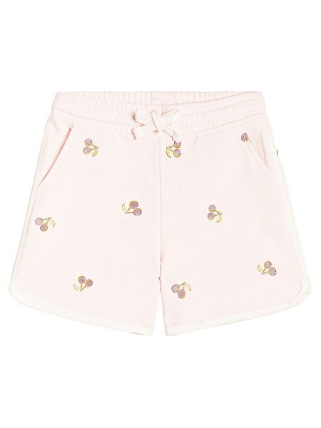 Bomuld broderet shorts for piger Bonpoint pink