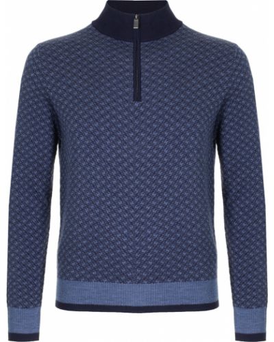 Шерстяной свитер Canali синий