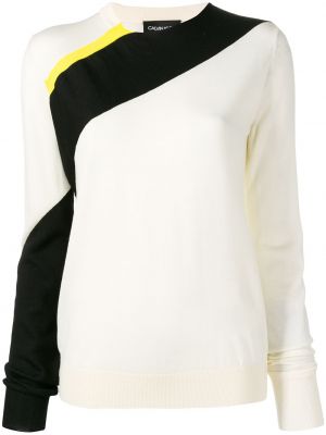 Długi sweter wełniane włoskie w paski Calvin Klein 205w39nyc - biały