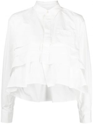 Koszula z falbankami Sacai biała