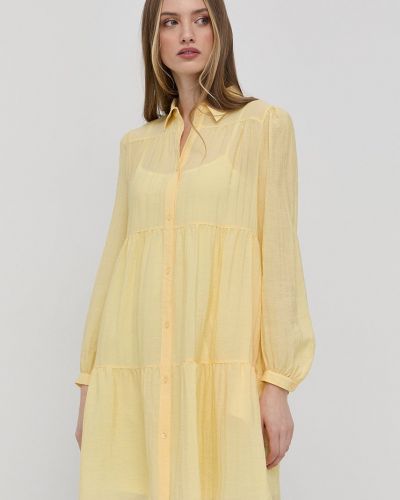 HUGO ruha sárga, mini, harang alakú