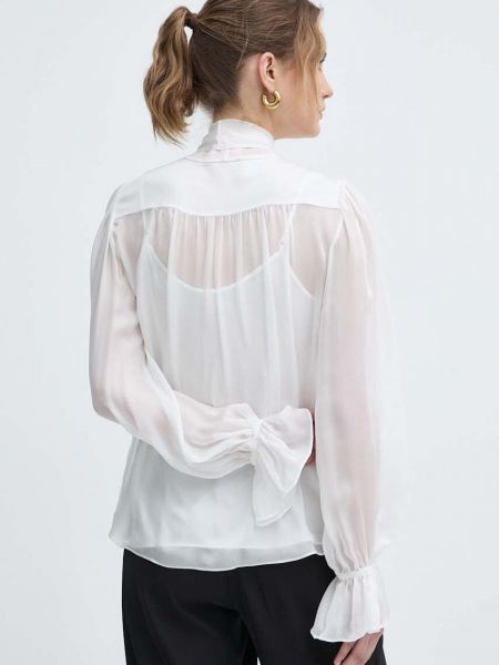 Однотонная шелковая блузка Luisa Spagnoli белая