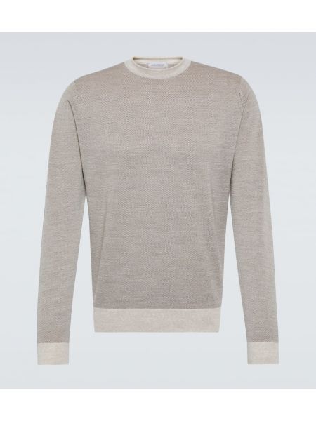 Pull en laine John Smedley gris