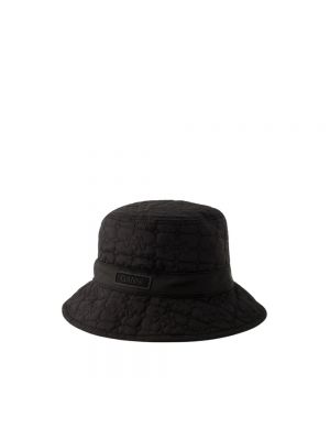 Czarny pikowany kapelusz Ganni