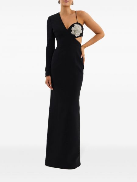 Gėlėtas vakarinė suknelė Rebecca Vallance juoda