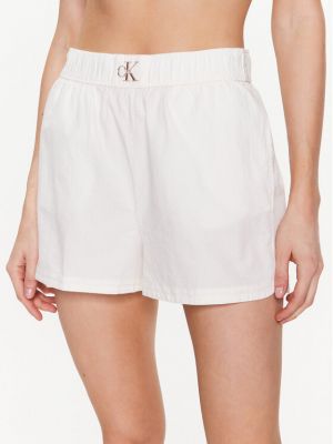 Pantaloni scurți de sport Calvin Klein Jeans alb