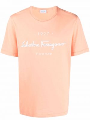 Camiseta con estampado Salvatore Ferragamo naranja
