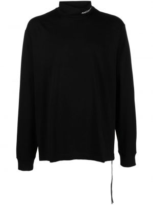 Černé bavlněné tričko s výšivkou Mastermind Japan