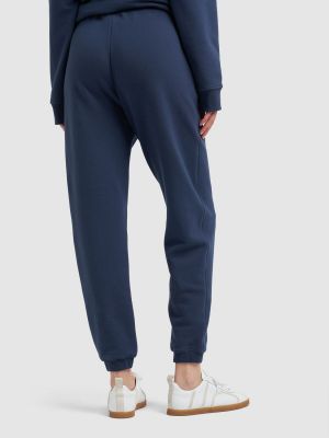 Памучни спортни панталони от джърси 's Max Mara синьо