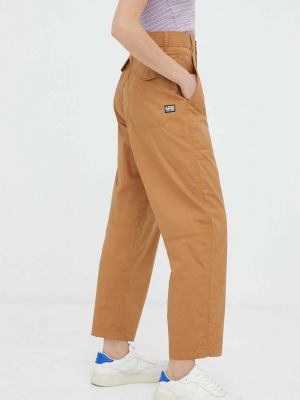 Jednobarevné kalhoty s vysokým pasem s hvězdami G-star Raw hnědé