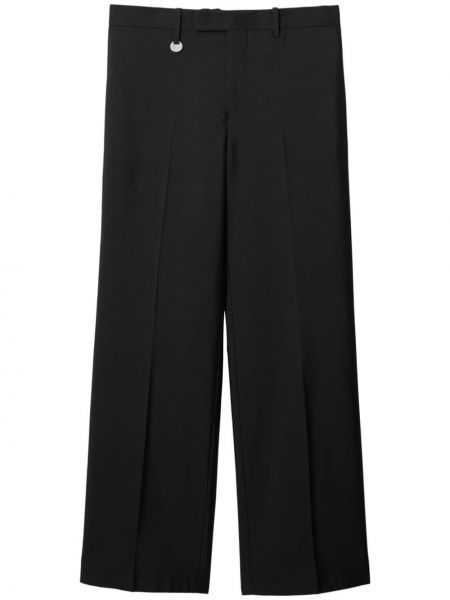 Μάλλινο παντελόνι με ίσιο πόδι Burberry μαύρο