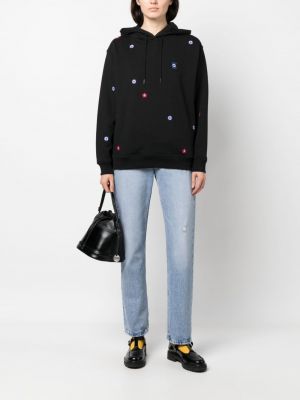 Kokvilnas kapučdžemperis ar izšuvumiem Kenzo melns