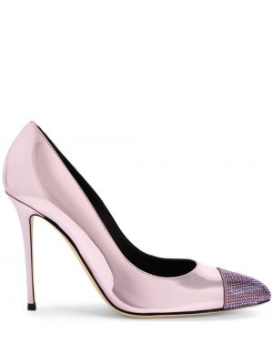 Кожени полуотворени обувки Giuseppe Zanotti розово