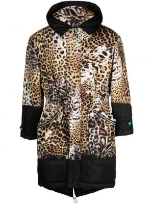 Palton cu glugă cu imagine cu imprimeu animal print Roberto Cavalli