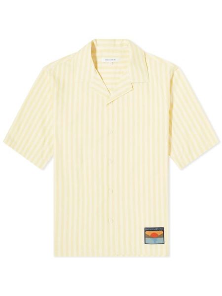 Рубашка в полоску Maison Kitsuné желтая