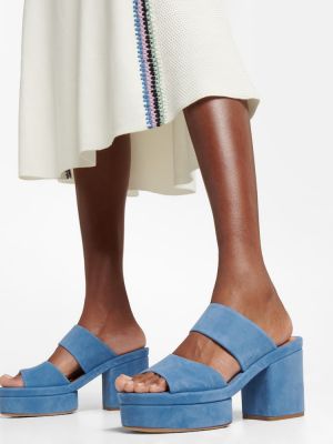 Sandale din piele de căprioară Chloã© albastru