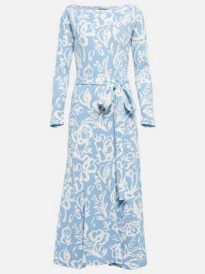 Žakárové kvetinové bavlnené midi šaty Polo Ralph Lauren