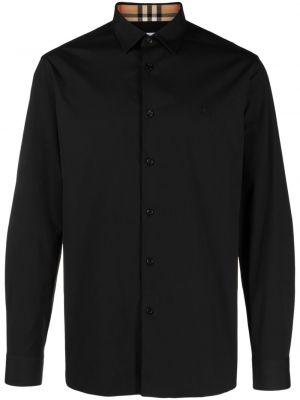 Haftowana koszula bawełniana Burberry czarna
