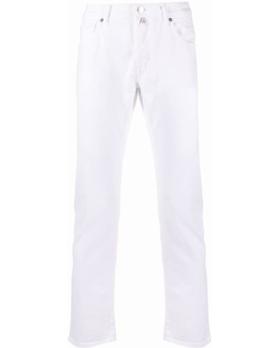 Pantaloni slim fit Incotex bianco