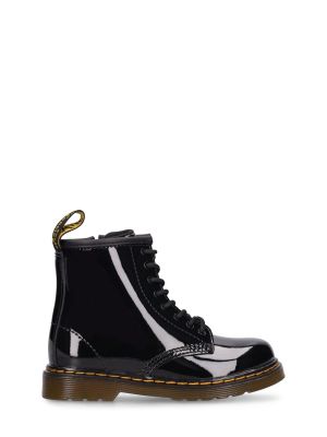 Kiiltonahkaiset nahka saapikkaat tytöille Dr.martens musta