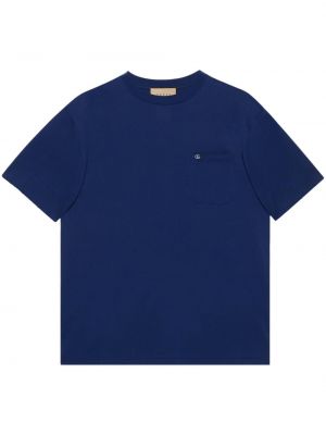 Koszulka bawełniana Gucci niebieska