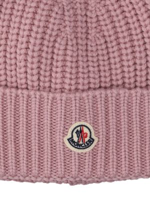 Bonnet en laine en tricot Moncler rose