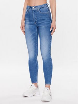 Dżinsowa jeansy skinny Calvin Klein Jeans - niebieski