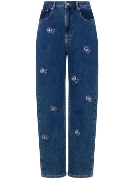 Korkeavyötäröiset stretch farkut Moschino Jeans sininen