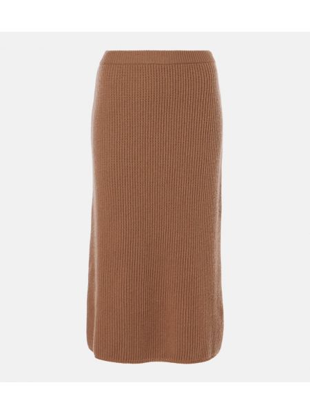 Kashmir uld midi nederdel 's Max Mara brun