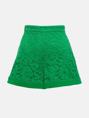 Pantaloni scurți din dantelă Valentino verde
