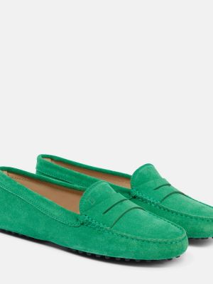 Pantofi loafer din piele de căprioară Tod's verde