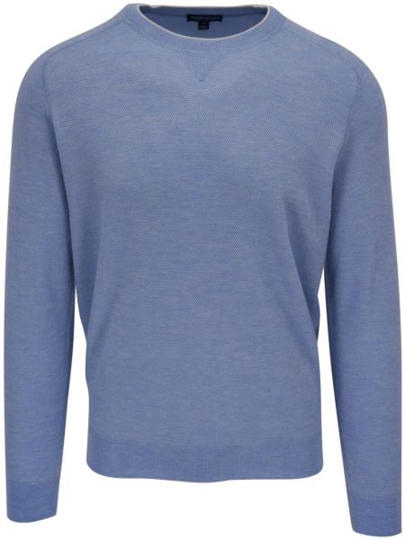 Кашмирен копринен пуловер Peter Millar синьо