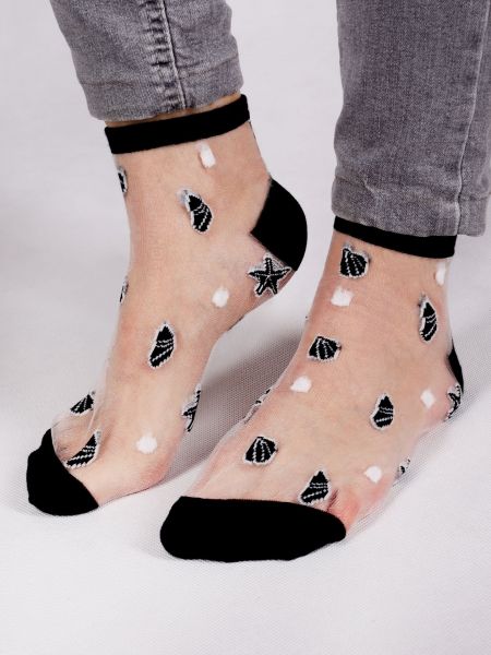 Прозрачни чорапи Yoclub черно