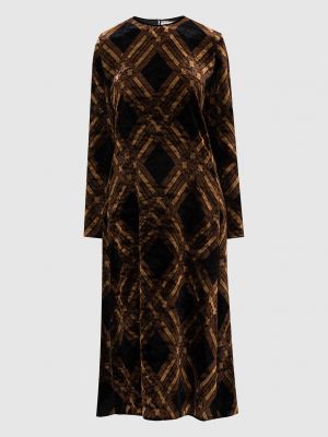 Велюровое платье Saint Laurent коричневое