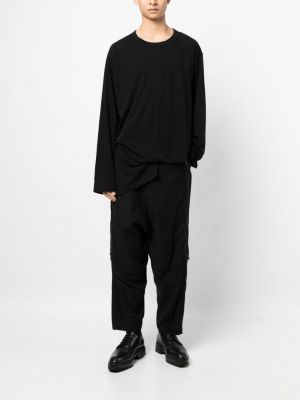 Medvilninės kelnės Yohji Yamamoto juoda