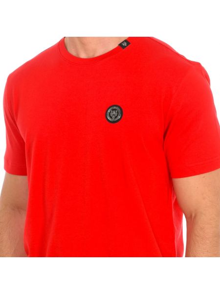 Koszulka z nadrukiem z krótkim rękawem Plein Sport czerwona
