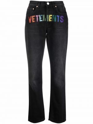 Straight jeans mit spikes Vetements schwarz