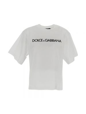 T-shirt di cotone in jersey Dolce & Gabbana bianco