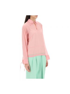 Blusa de seda de algodón Saks Potts rosa