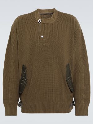 Jersey de algodón de tela jersey Sacai beige