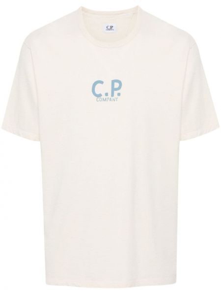 Βαμβακερή μπλούζα με σχέδιο C.p. Company μπεζ
