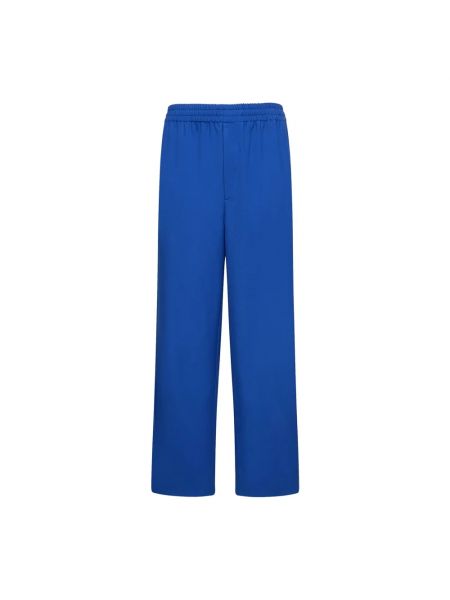 Moherowe proste spodnie Gucci niebieskie