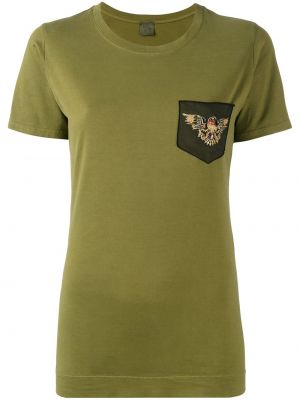 Camiseta con bordado con cuentas Mr & Mrs Italy verde